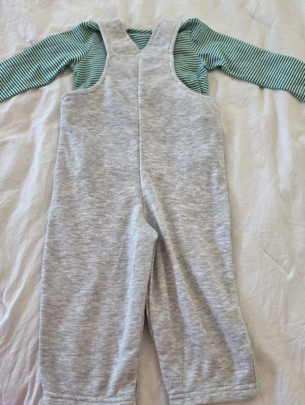 Good Lad Infant Boy's Christmas 2 piece Long Romper Overall NWOT 18m
